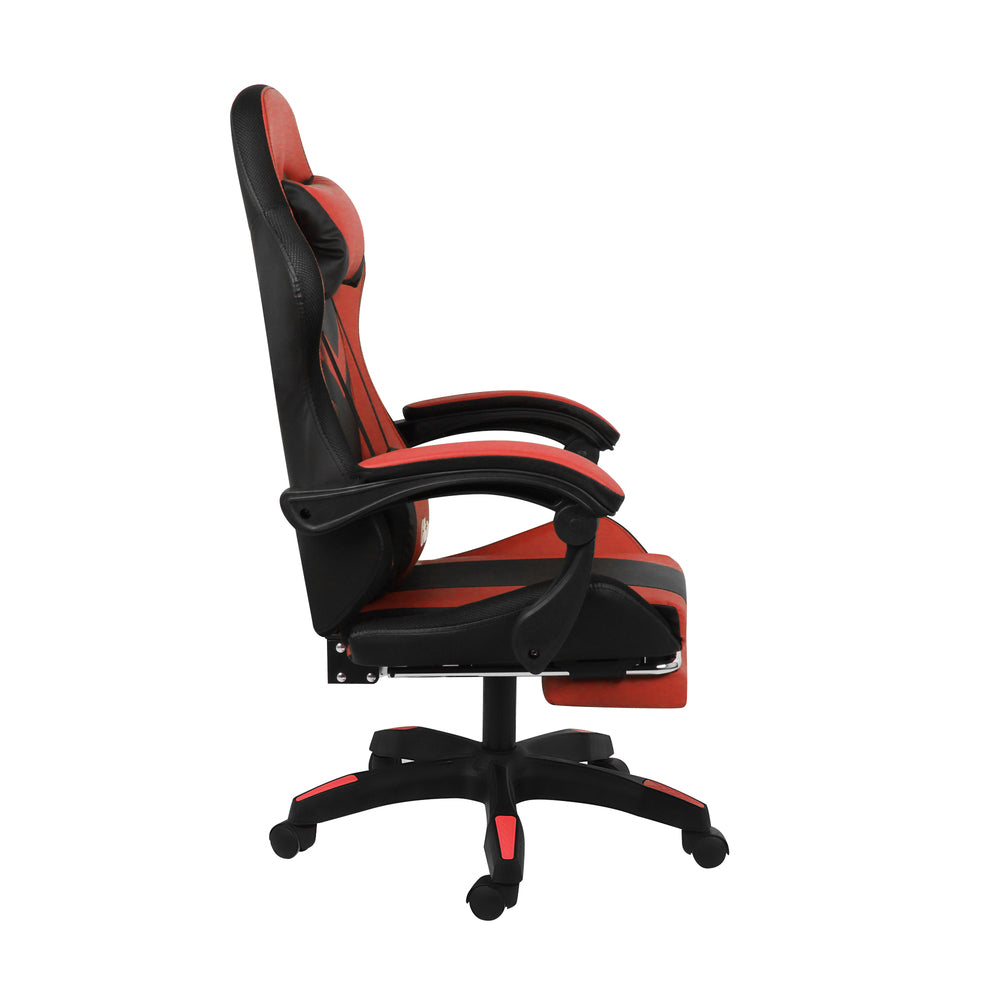 Oikiture Racing Gaming Chair 7 RGB LED 8 Points Massage Black&amp;Red-Racing Gaming Chairs-PEROZ Accessories