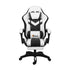 Oikiture Racing Gaming Chair 7 RGB LED 8 Points Massage Black&White-Racing Gaming Chairs-PEROZ Accessories