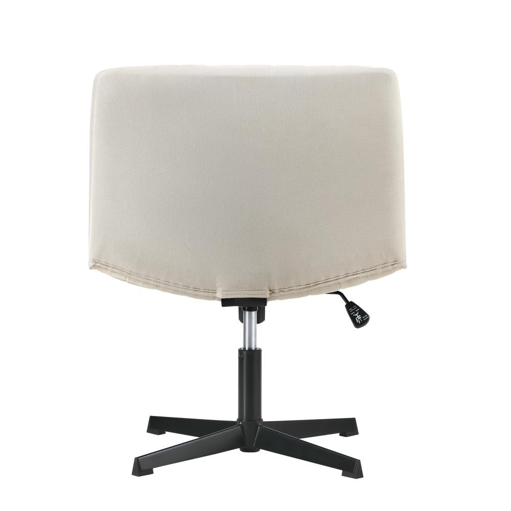 Oikiture Mid Back Armless Office Desk Chair Height Adjustable Wide Seat Beige-Office Chairs-PEROZ Accessories