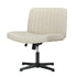 Oikiture Mid Back Office Chair Wide Seat PU Leather Beige-Office Chairs-PEROZ Accessories