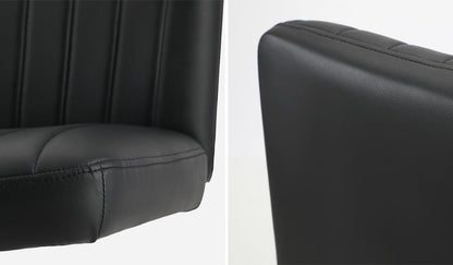 Oikiture Mid Back Armless Office Chair PU Leather Black-Office Chairs-PEROZ Accessories