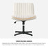 Oikiture Mid Back Office Chair Wide Seat Sherpa White-Office Chairs-PEROZ Accessories