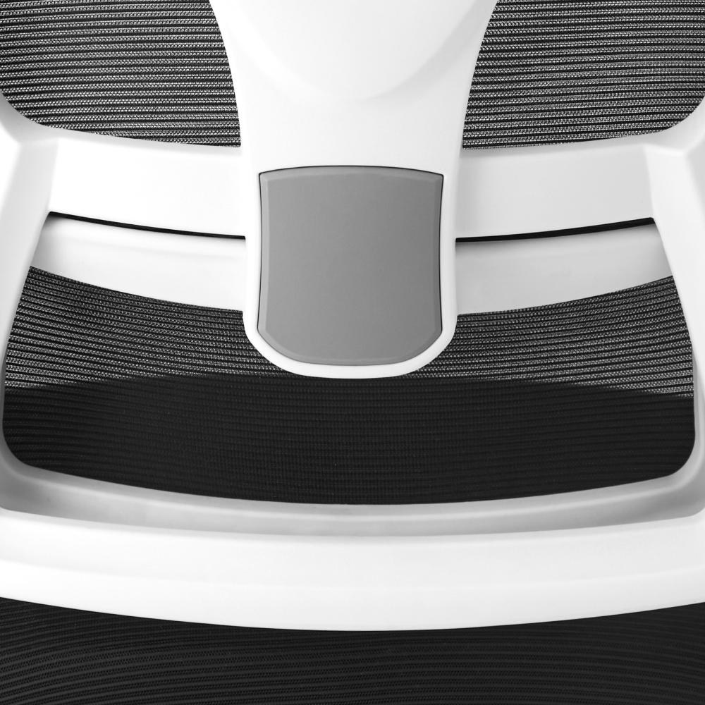 Oikiture Mesh Office Chair D-Shape Back Support White&amp;Black-Office Chairs-PEROZ Accessories
