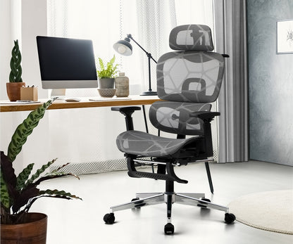 Oikiture Ergonomic Office Chair Mesh Executive Seat BK &amp; GY-Office Chair-PEROZ Accessories