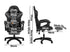 Oikiture Home Gaming Chair Executive Computer Desk Chair with Footrest and Lumbar Pillow Massage Office Chair Black and Grey-Office Chairs-PEROZ Accessories