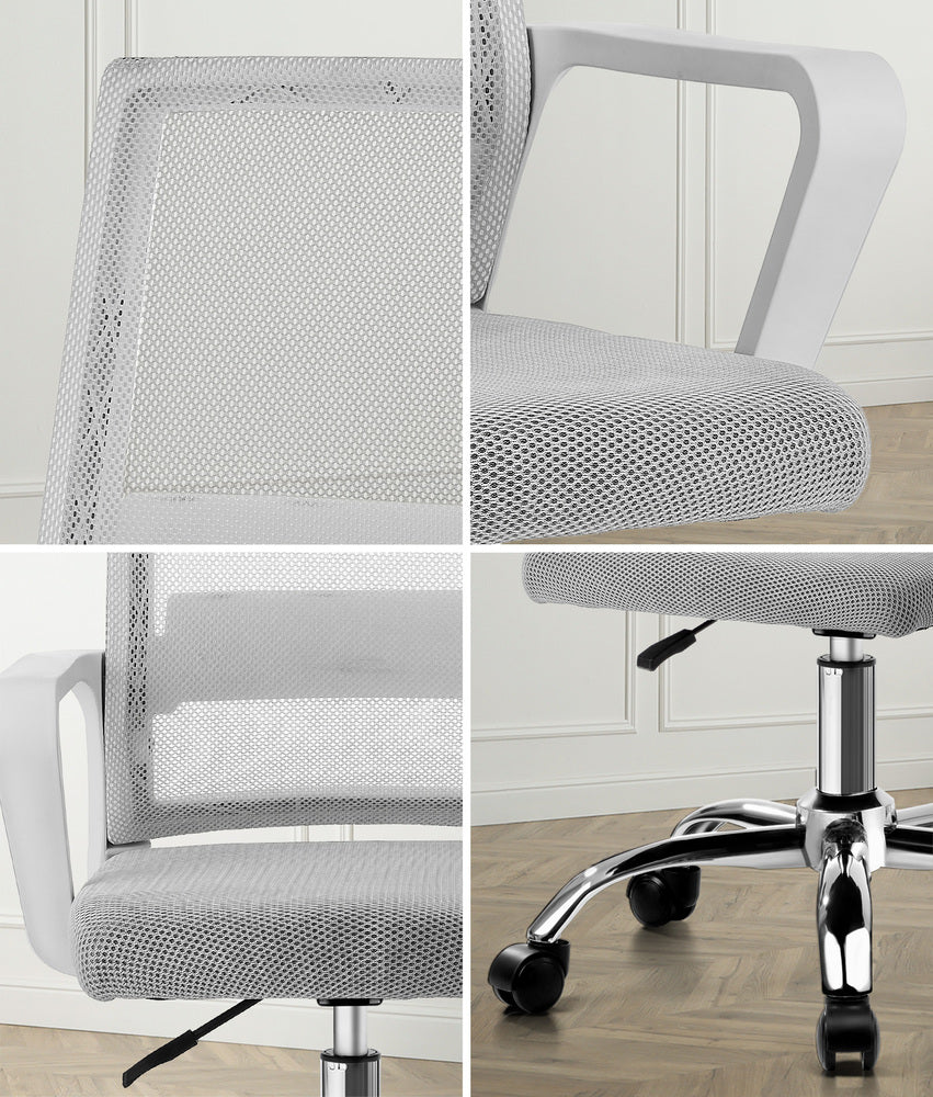Oikiture Mesh Office Chair Executive Computer Seat White-Office Chair-PEROZ Accessories