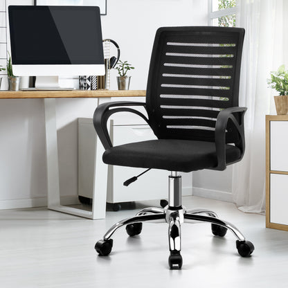 Oikiture Mesh Office Chair Breathable Backrest Black-Office Chair-PEROZ Accessories