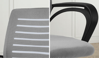 Oikiture Mesh Office Chair Breathable Backrest Black &amp; Grey-Office Chair-PEROZ Accessories