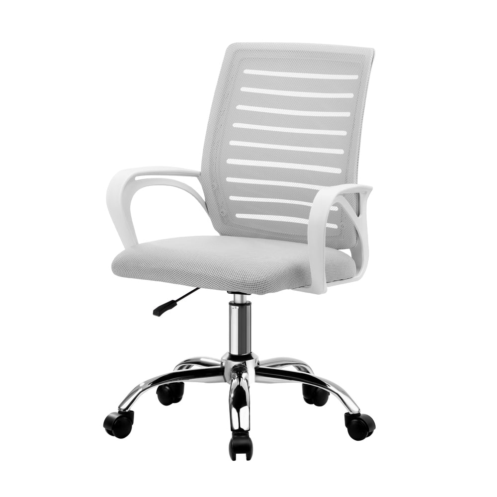 Oikiture Mesh Office Chair Breathable Backrest White-Office Chair-PEROZ Accessories