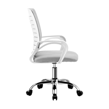 Oikiture Mesh Office Chair Breathable Backrest White-Office Chair-PEROZ Accessories