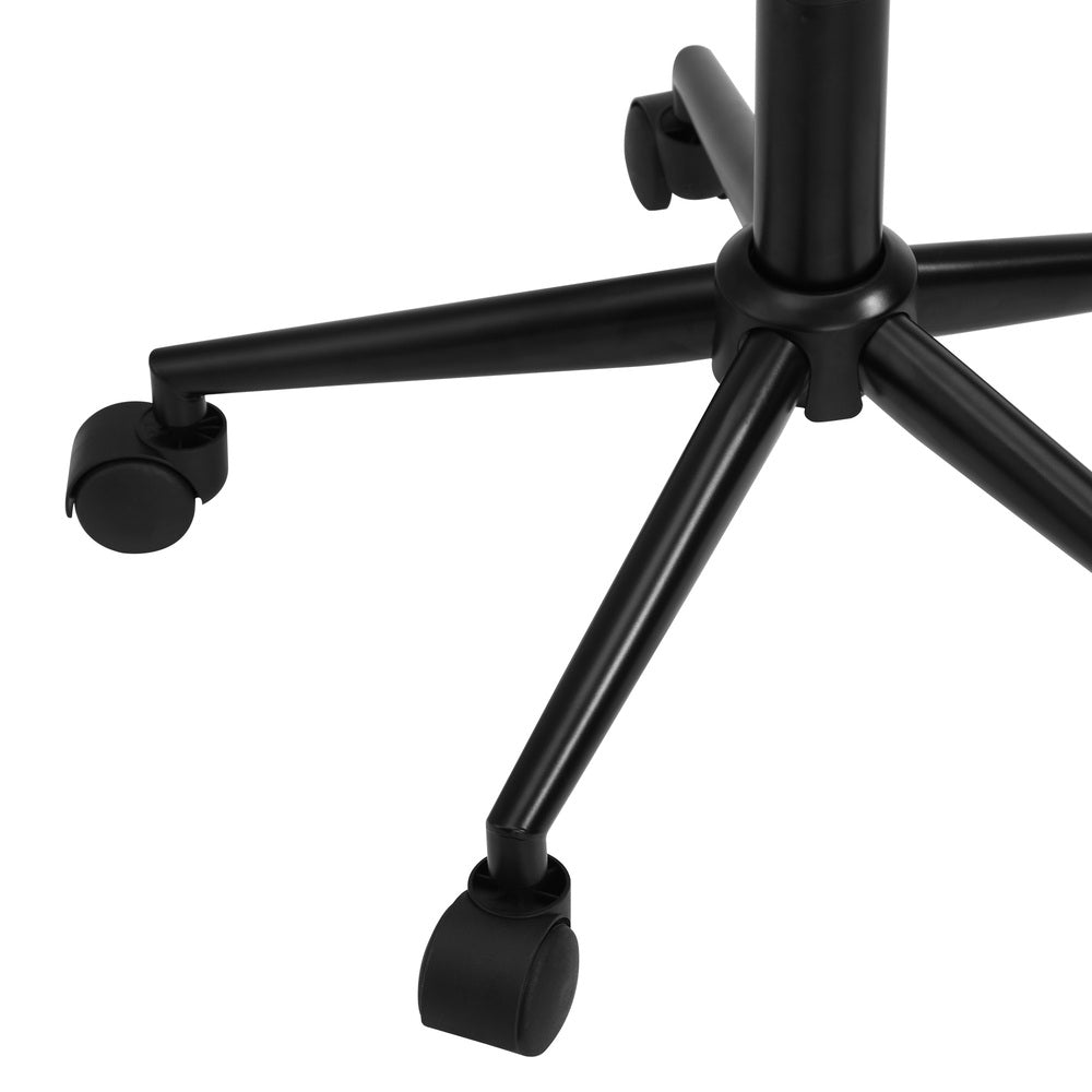 Oikiture High Back Hollow Armless Office Chair Boucle White &amp; Black-Office Chair-PEROZ Accessories