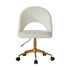 Oikiture Hollow Armless Home Office Chair Boucle White&Gold-Office Chairs-PEROZ Accessories