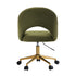 Oikiture High Back Hollow Armless Office Chair Boucle Green&Gold-Office Chairs-PEROZ Accessories