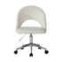 Oikiture Hollow Armless Home Office Chair Boucle White&Silver-Office Chairs-PEROZ Accessories