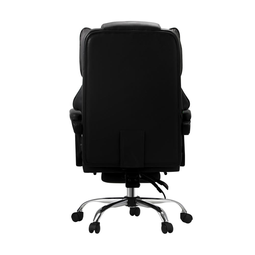 Oikiture Massgae Office Chair Recliner Racing Computer Chairs PU Footrest Black-Massage Office Chair-PEROZ Accessories