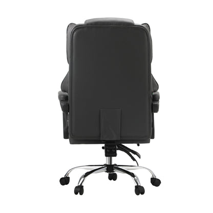 Oikiture Massgae Office Chair Computer Racer PU Leather Seat Recliner Grey-Massage Office Chair-PEROZ Accessories