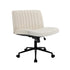 Oikiture Mid Back Office Chair Wide Seat with Wheels Linen Beige-Office Chairs-PEROZ Accessories