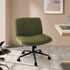 Oikiture Mid Back Armless Office Chair Wide Seat with Wheels Sherpa Green-Office Chair-PEROZ Accessories