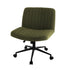 Oikiture Mid Back Armless Office Chair Wide Seat with Wheels Sherpa Green-Office Chair-PEROZ Accessories