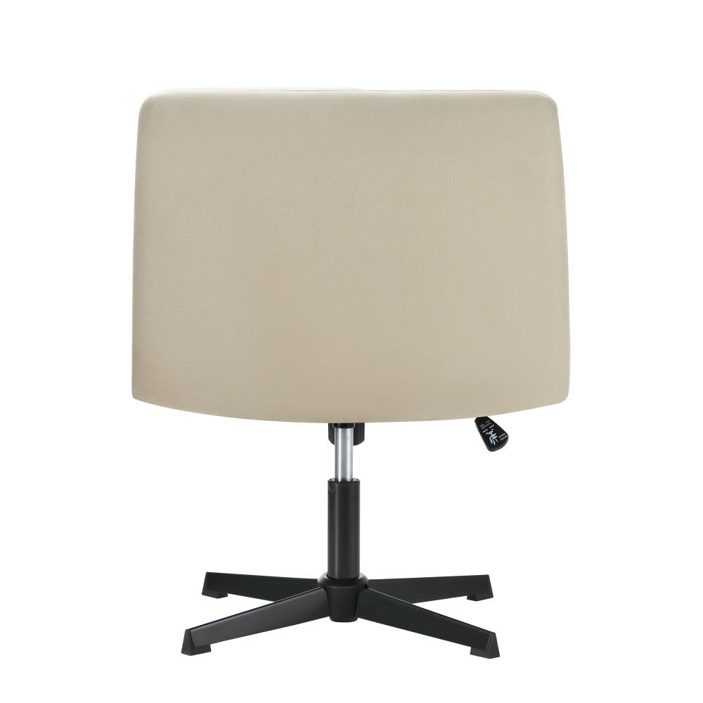 Oikiture Mid Back Armless Office Chair Wide Seat Linen Beige-Office Chairs-PEROZ Accessories