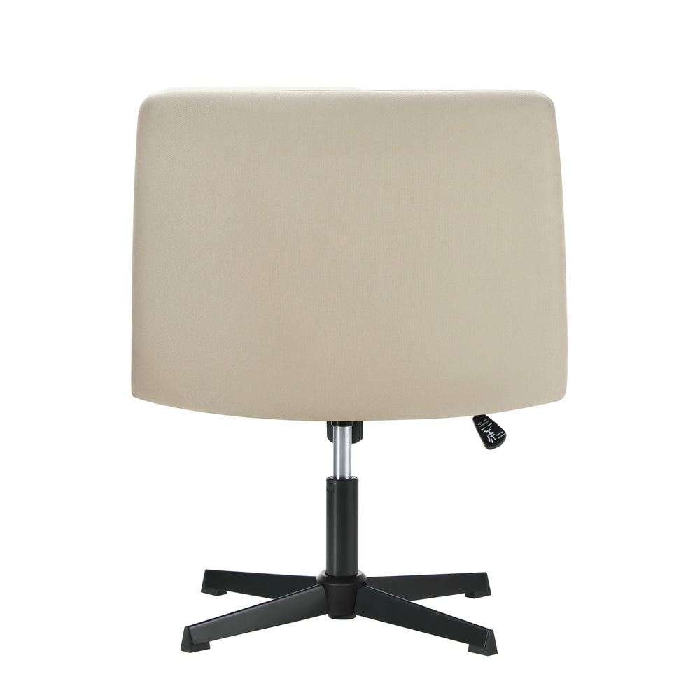 Oikiture Mid Back Armless Office Chair Wide Seat Linen Beige-Office Chairs-PEROZ Accessories