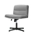 Oikiture Mid Back Armless Office Chair Wide Seat Linen Grey-Office Chairs-PEROZ Accessories