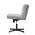 Oikiture Mid Back Armless Office Chair Wide Seat Linen Grey-Office Chairs-PEROZ Accessories