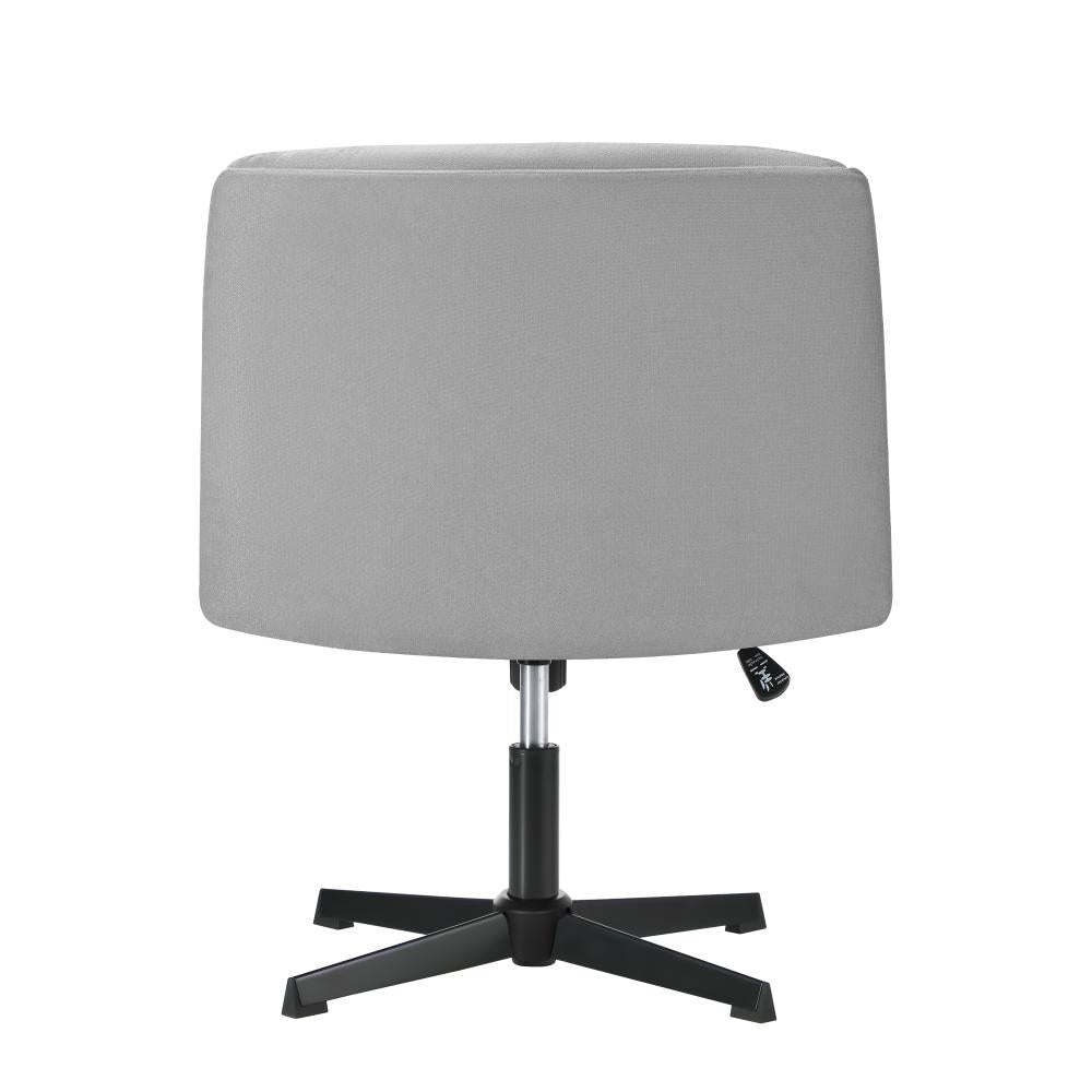Oikiture Mid Back Armless Office Chair Wide Seat Linen Grey-Office Chairs-PEROZ Accessories