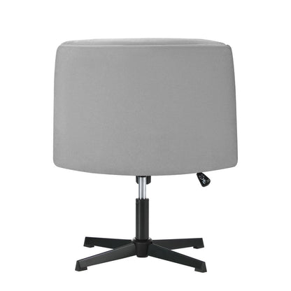 Oikiture Mid Back Armless Office Chair Wide Seat Linen Grey-Office Chairs-PEROZ Accessories
