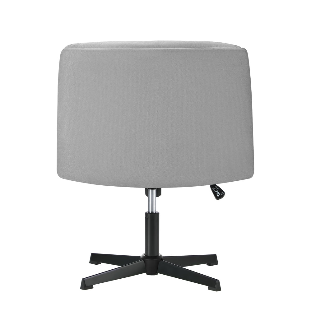 Oikiture Mid Back Armless Office Chair Wide Seat Linen Grey-Office Chairs-PEROZ Accessories