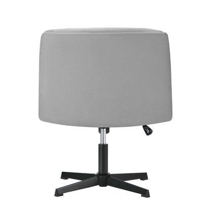Oikiture Mid Back Armless Office Chair Wide Seat Linen Grey-Office Chairs-PEROZ Accessories