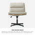 Oikiture Mid Back Armless Office Chair Wide Seat Leather Beige-Office Chairs-PEROZ Accessories