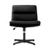 Oikiture Mid Back Armless Office Chair Wide Seat Leather Black-Office Chairs-PEROZ Accessories