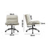 Oikiture Mid Back Office Chair Wide Seat Leather Beige with Wheels-Office Chairs-PEROZ Accessories
