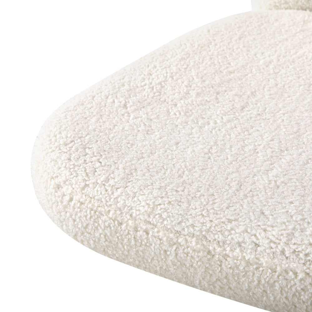 Oikiture High Back Armless Office Chair Boucle White &amp; Black-Office Chair-PEROZ Accessories
