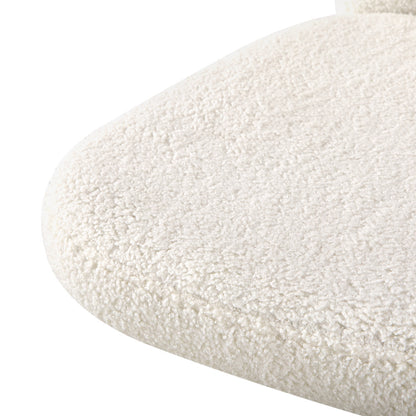 Oikiture High Back Armless Office Chair Boucle White &amp; Black-Office Chair-PEROZ Accessories
