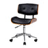 Artiss Wooden Office Chair PU Seat Black Brown-Office Chairs-PEROZ Accessories