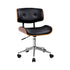 Artiss Wooden Office Chair PU Seat Black Brown-Office Chairs-PEROZ Accessories