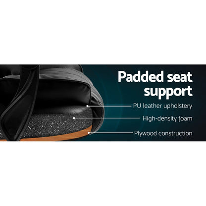 Artiss Executive Office Chair Leather Recliner Black-Office Chairs-PEROZ Accessories