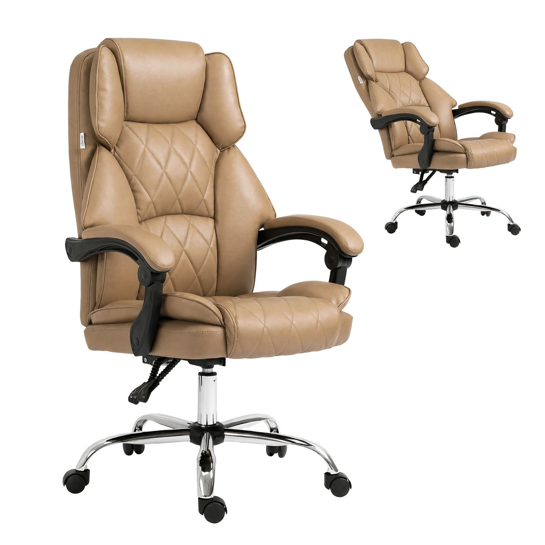 Artiss Executive Office Chair Leather Recliner Espresso-Furniture > Bar Stools &amp; Chairs-PEROZ Accessories
