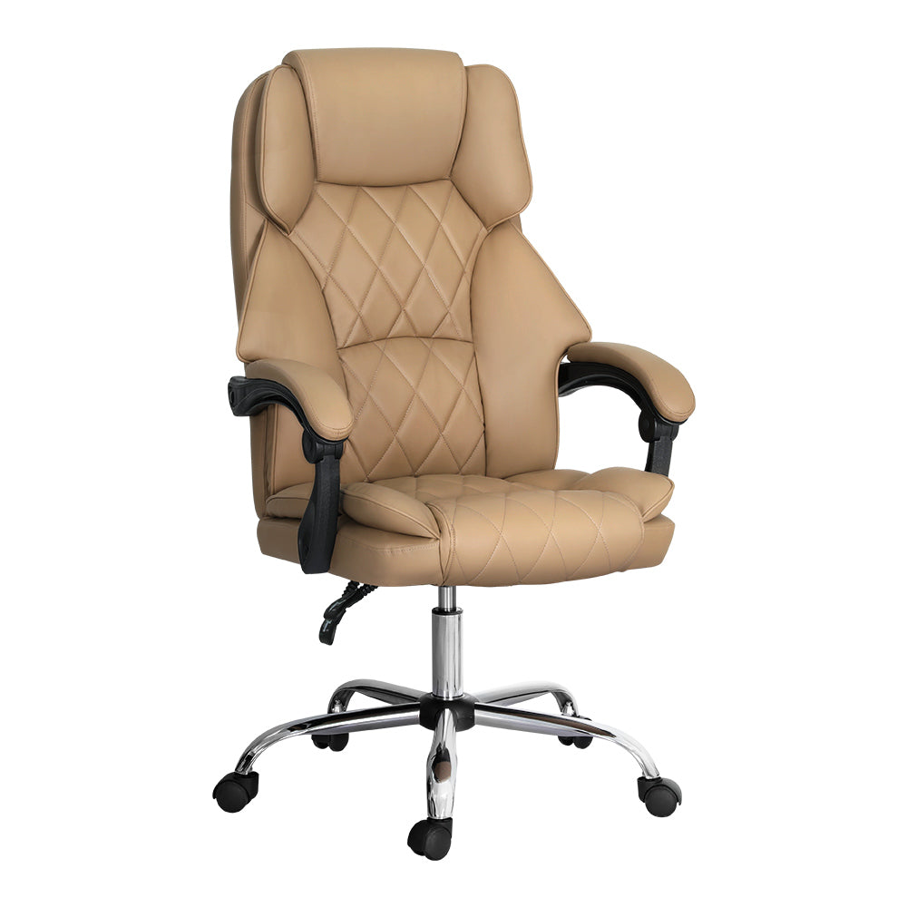 Artiss Executive Office Chair Leather Recliner Espresso-Furniture &gt; Bar Stools &amp; Chairs-PEROZ Accessories