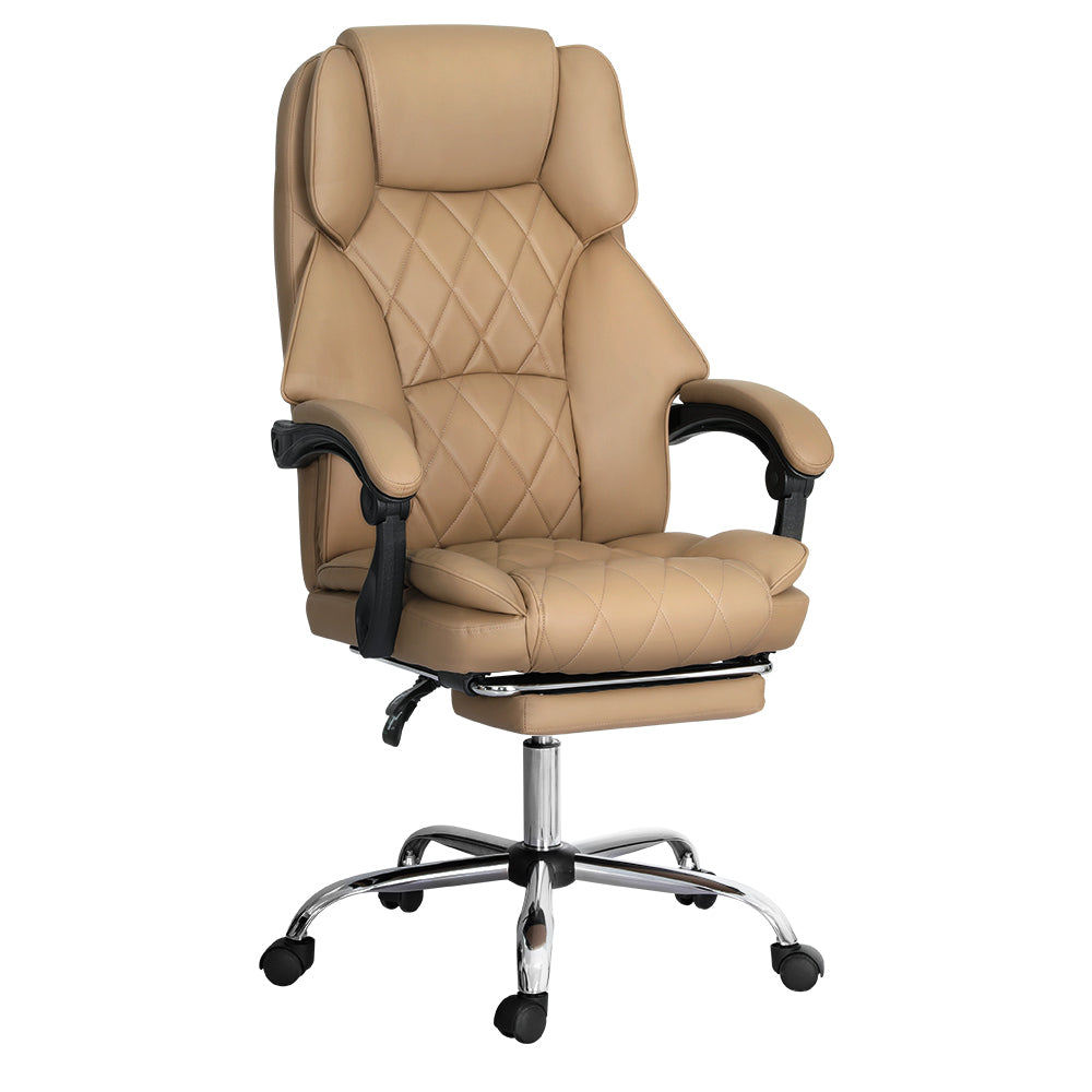 Artiss Executive Office Chair Leather Footrest Espresso-Furniture &gt; Bar Stools &amp; Chairs-PEROZ Accessories