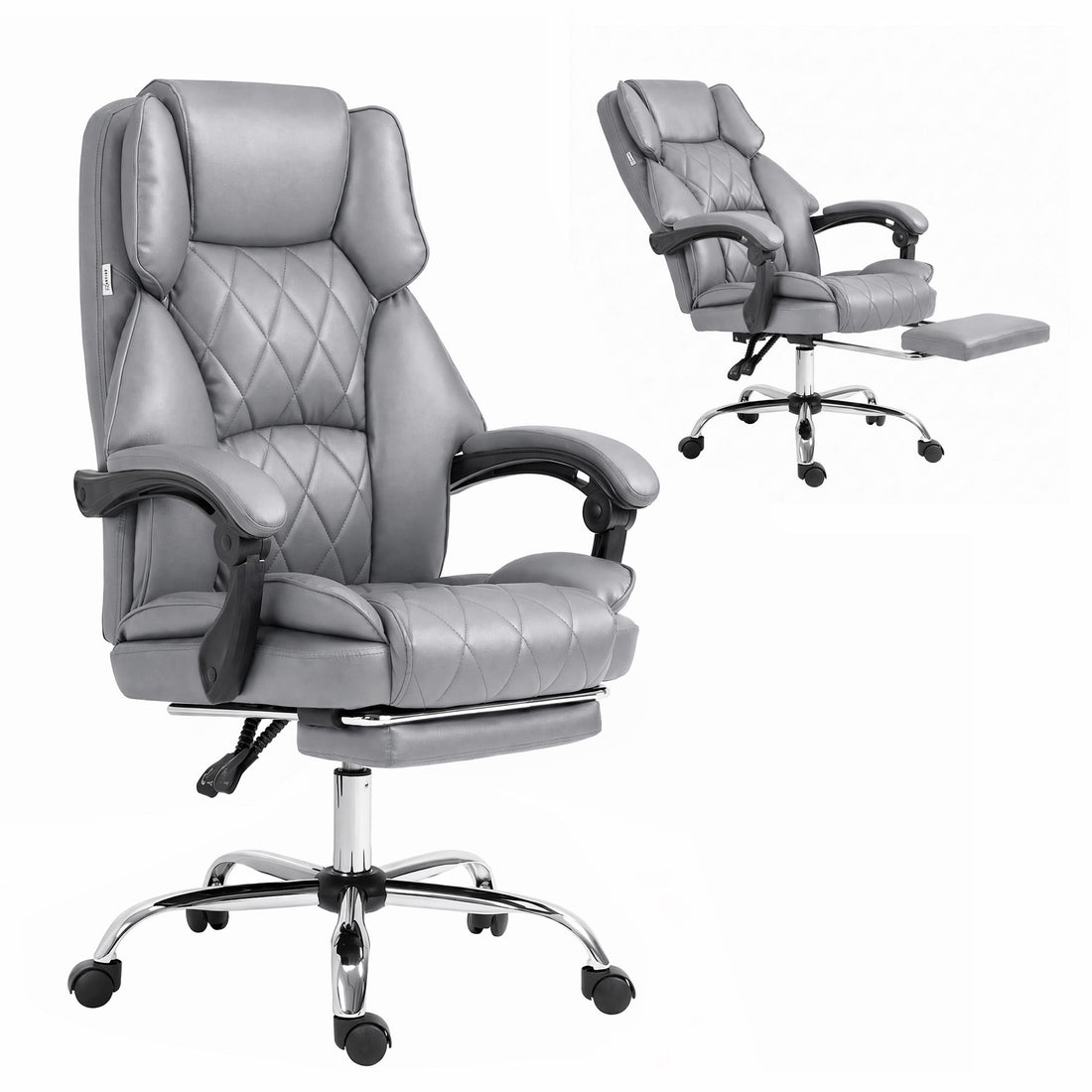 Artiss Executive Office Chair Footrest Grey-Furniture > Bar Stools &amp; Chairs-PEROZ Accessories