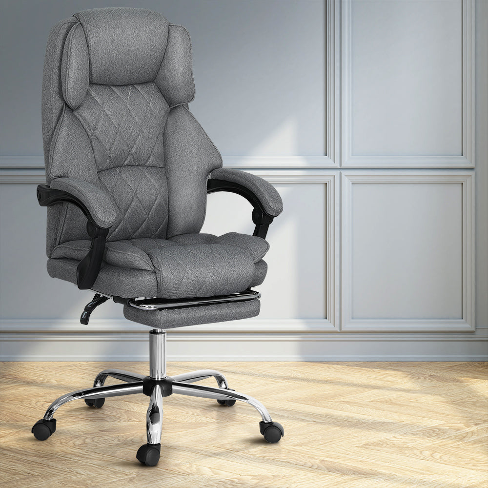 Artiss Executive Office Chair Footrest Grey-Furniture &gt; Bar Stools &amp; Chairs-PEROZ Accessories