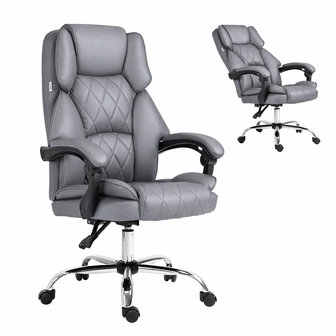 Artiss Executive Office Chair Recliner Grey-Furniture > Bar Stools &amp; Chairs-PEROZ Accessories