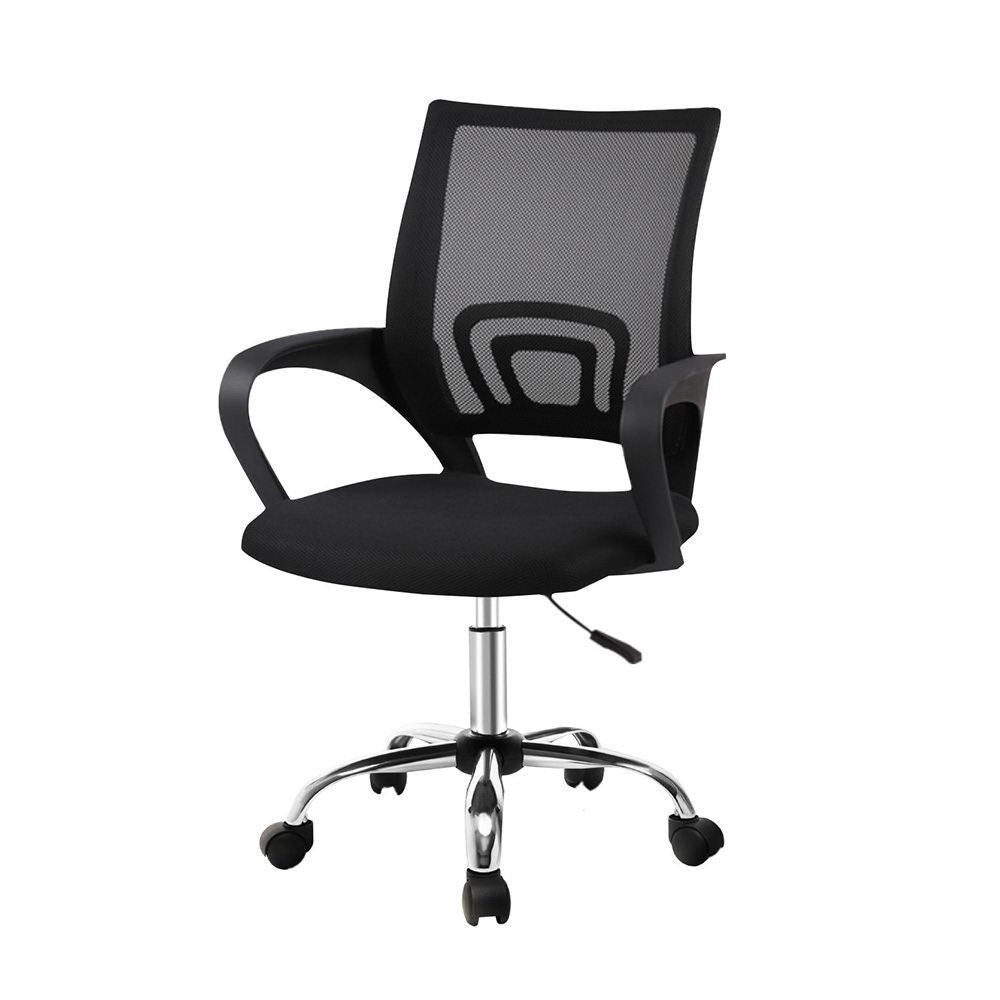 Artiss Mesh Office Chair Mid Back Black-Office Chairs-PEROZ Accessories