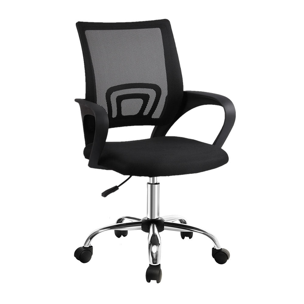 Artiss Mesh Office Chair Mid Back Black-Office Chairs-PEROZ Accessories