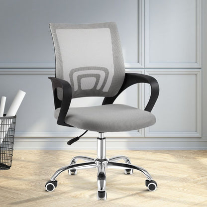 Artiss Mesh Office Chair Mid Back Grey-Office Chairs-PEROZ Accessories