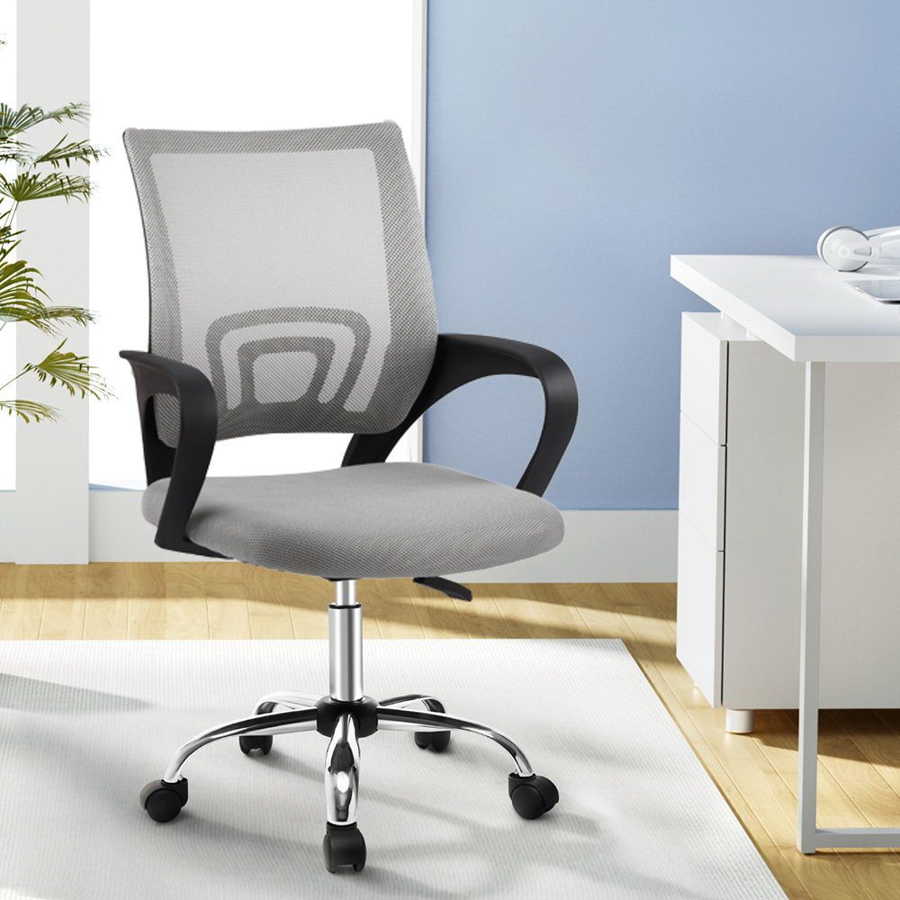 Artiss Mesh Office Chair Mid Back Grey-Office Chairs-PEROZ Accessories