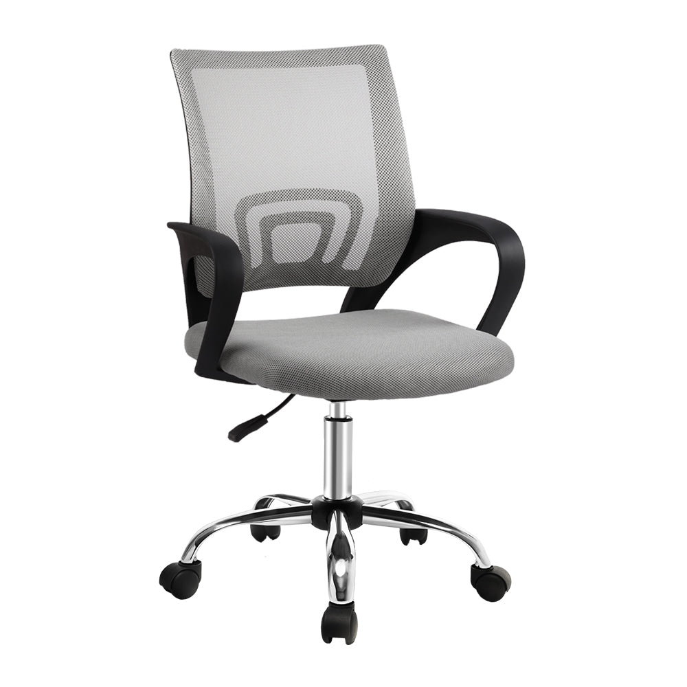 Artiss Mesh Office Chair Mid Back Grey-Office Chairs-PEROZ Accessories